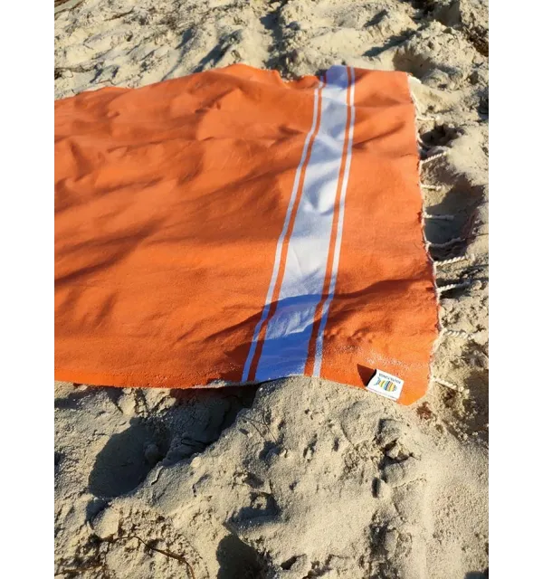 Fouta piatta arancione vivo Fouta Tunisia - 5