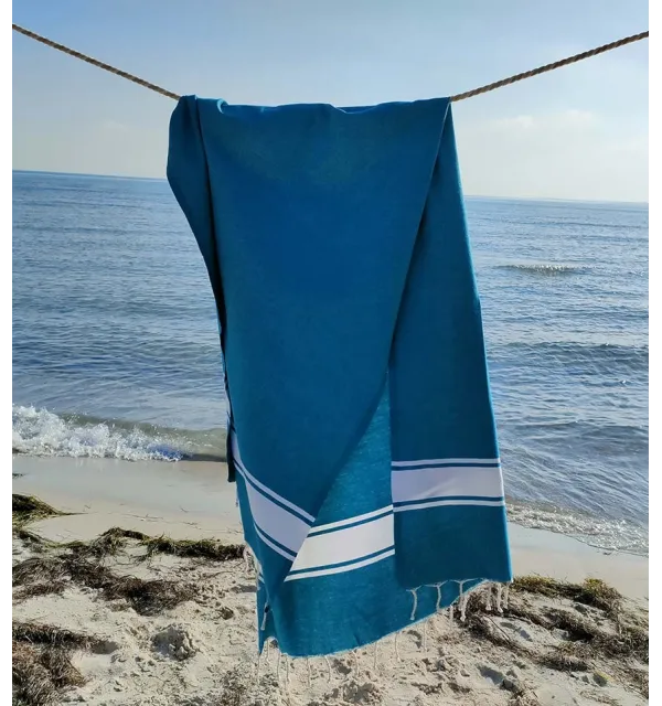 Fouta piatta blu anatra  - 3