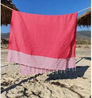 Fouta nido d'ape fucsia Fouta Tunisia - 1 2