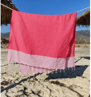 Fouta nido d'ape fucsia Fouta Tunisia - 1 2