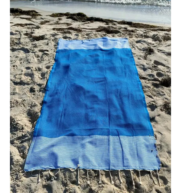 Fouta nido d'ape blu medio Fouta Tunisia - 4