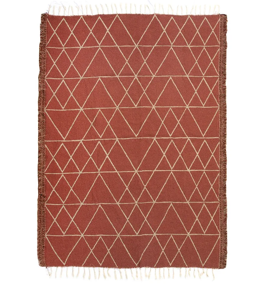 Tappeto rosso terracotta Fouta Tunisia - 1