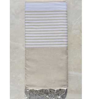 Grande fouta catrame con strisce bianche Fouta Tunisia - 1 2