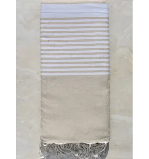 Grande fouta catrame con strisce bianche Fouta Tunisia - 1 2