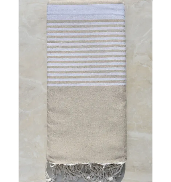 Grande fouta catrame con strisce bianche Fouta Tunisia - 2