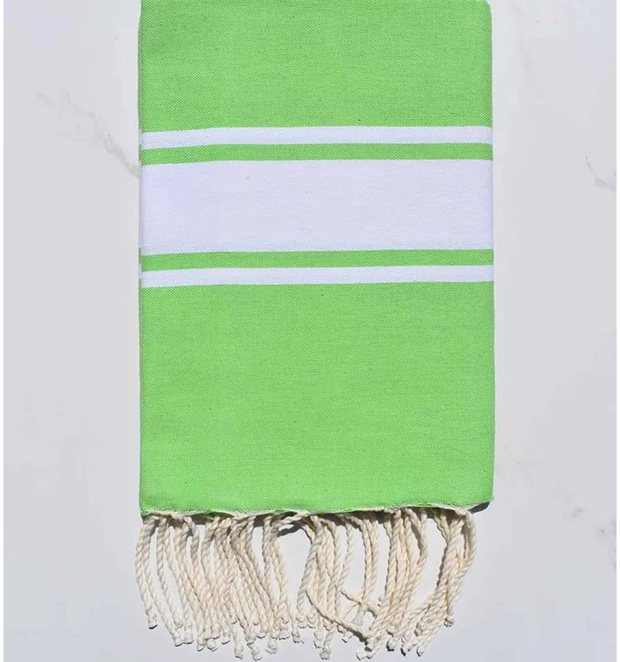 Fouta piatta verde primavera chiaro Fouta Tunisia - 1