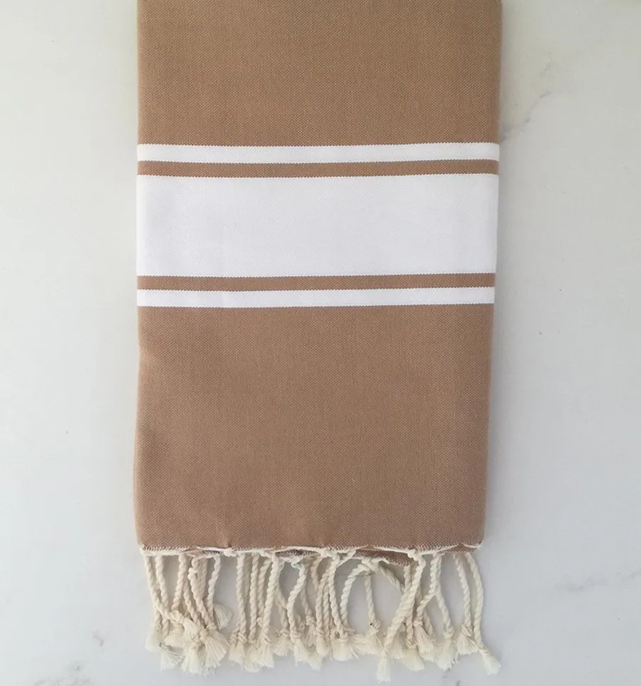 Fouta piatta seppia beige Fouta Tunisia - 1