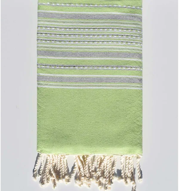 Telo mare arabesca verde anice e grigio Fouta Tunisia - 1