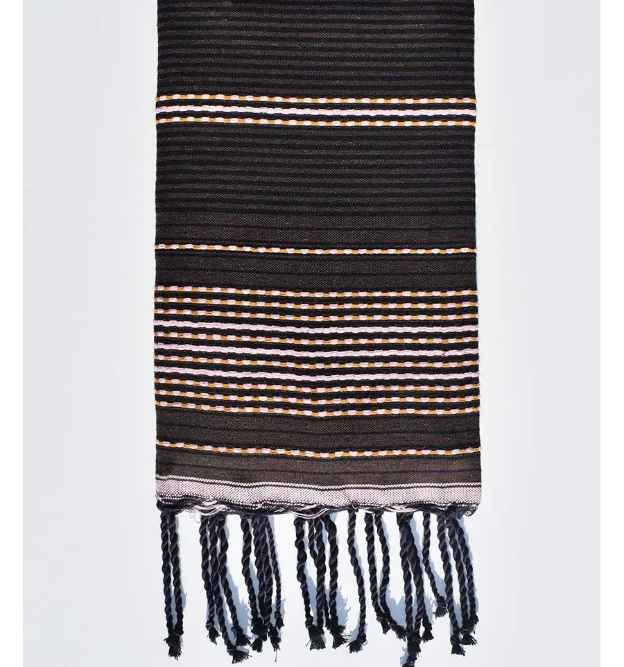 Telo mare arabesca marrone e nero Fouta Tunisia - 1