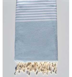 Grande fouta blu chiaro 1.90m*3m Fouta Tunisia - 1 2