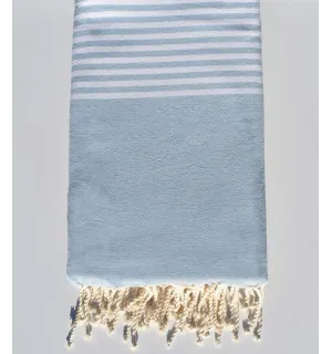 Grande fouta blu chiaro 1.90m*3m Fouta Tunisia - 1 2