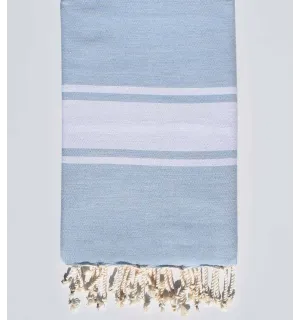 Fouta piatta azzurro fiordaliso pallida  - 1