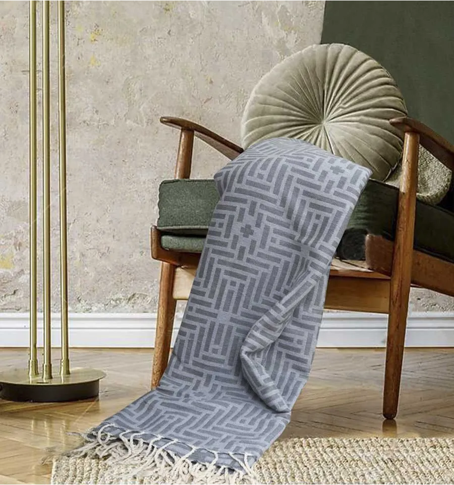 Copriletto grigio medio 2.9m*2m Fouta Tunisia - 1