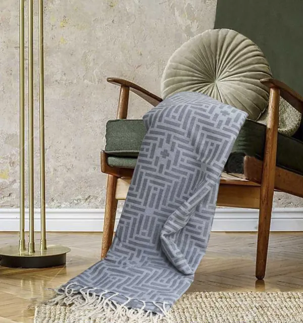 Copriletto grigio medio 2.9m*2m Fouta Tunisia - 1