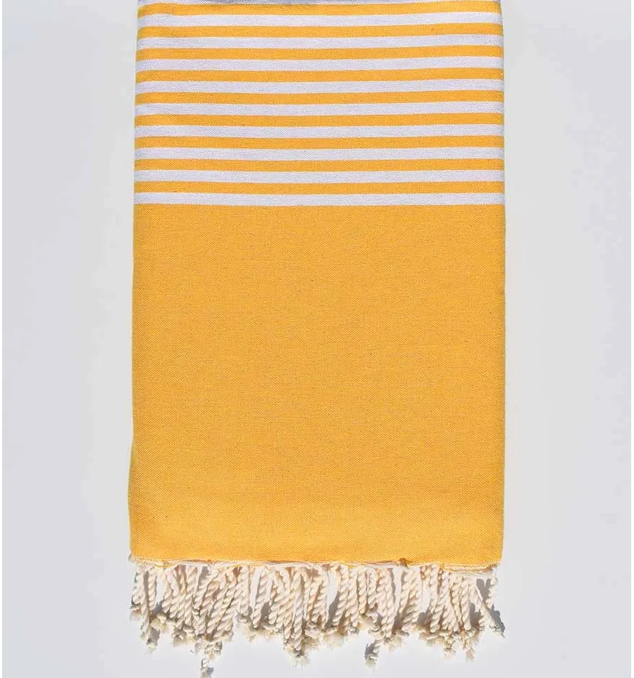 Grande fouta giallo scuro 1.9m* 3m Fouta Tunisia - 1