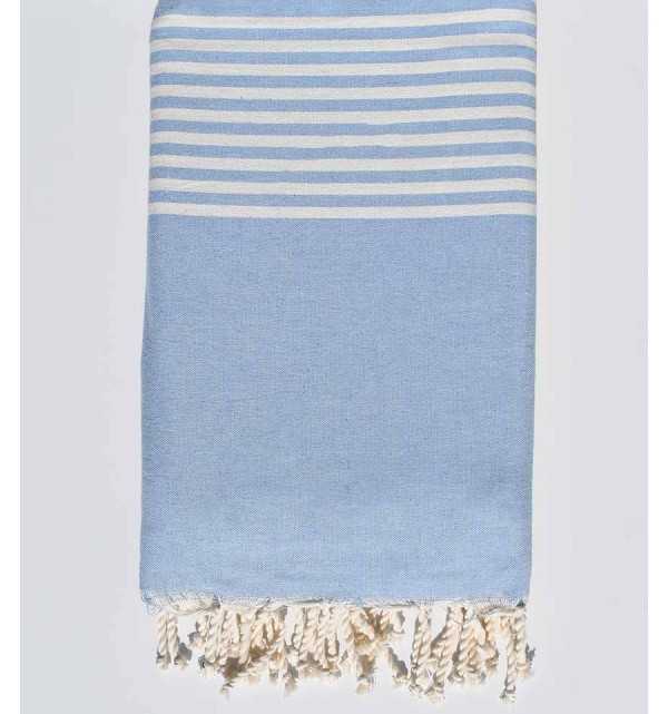 Grande fouta celeste con strisce bianche Fouta Tunisia - 1