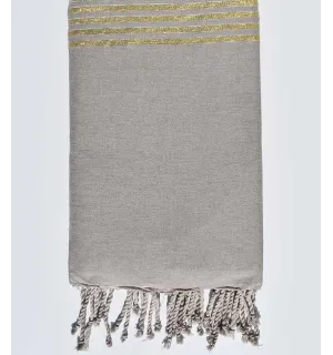 Copridivano greige con lurex dorato Fouta Tunisia - 1