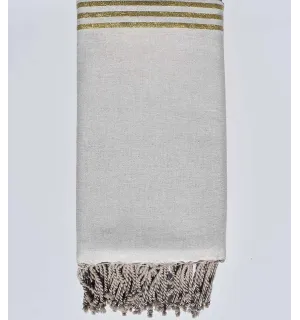 Copridivano color argilla con lurex dorato Fouta Tunisia - 1