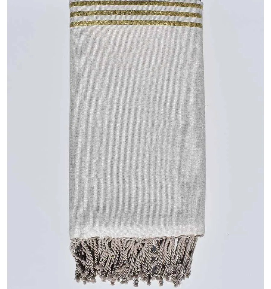 Copridivano color argilla con lurex dorato Fouta Tunisia - 1