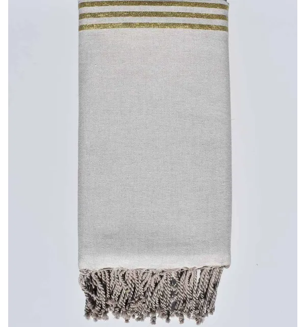 Copridivano color argilla con lurex dorato Fouta Tunisia - 1