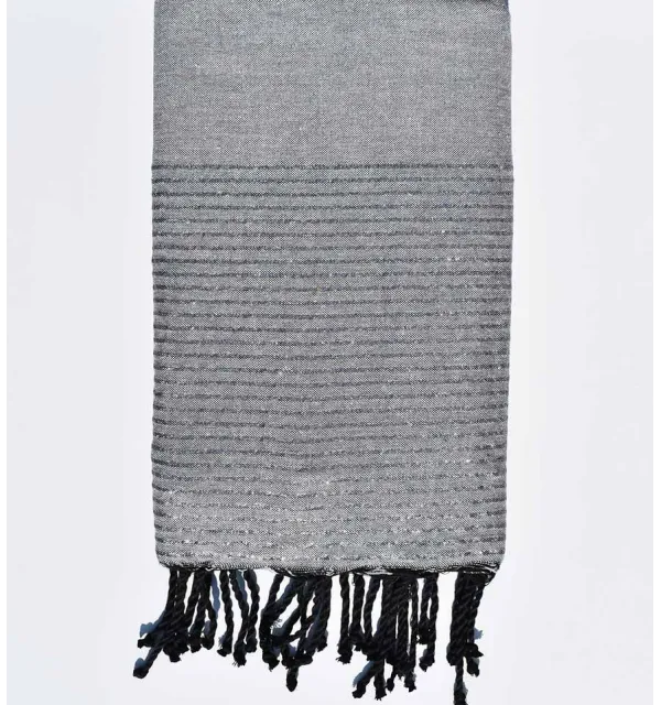 Copridivano grigio topo con lurex argento Fouta Tunisia - 1