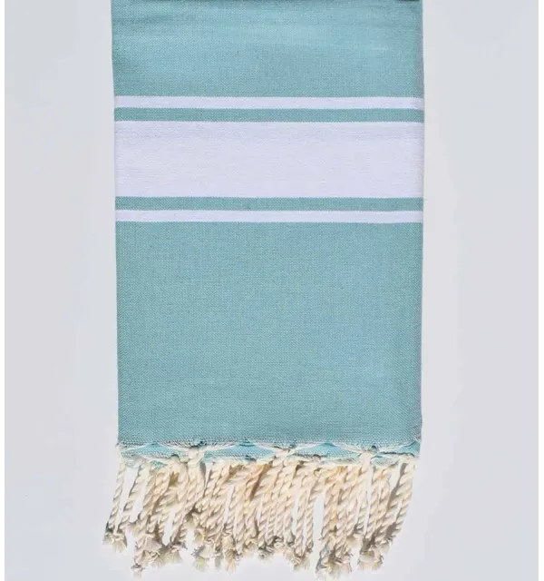 Telo mare piatta colore blu satinato Fouta Tunisia - 1