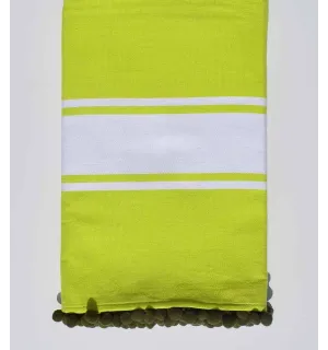 Fouta verde lime con pompon Fouta Tunisia - 1