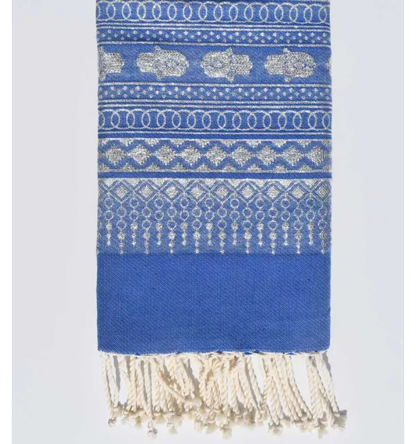 Fouta khomsa blu marino Fouta Tunisia - 1