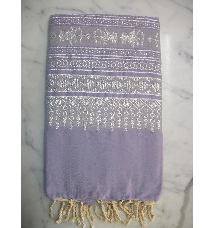 Fouta khomsa viola chiaro 