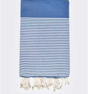 Fouta nido d'ape blu klein Fouta Tunisia - 1