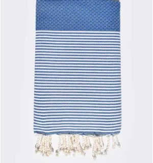 Fouta nido d'ape blu klein Fouta Tunisia - 1