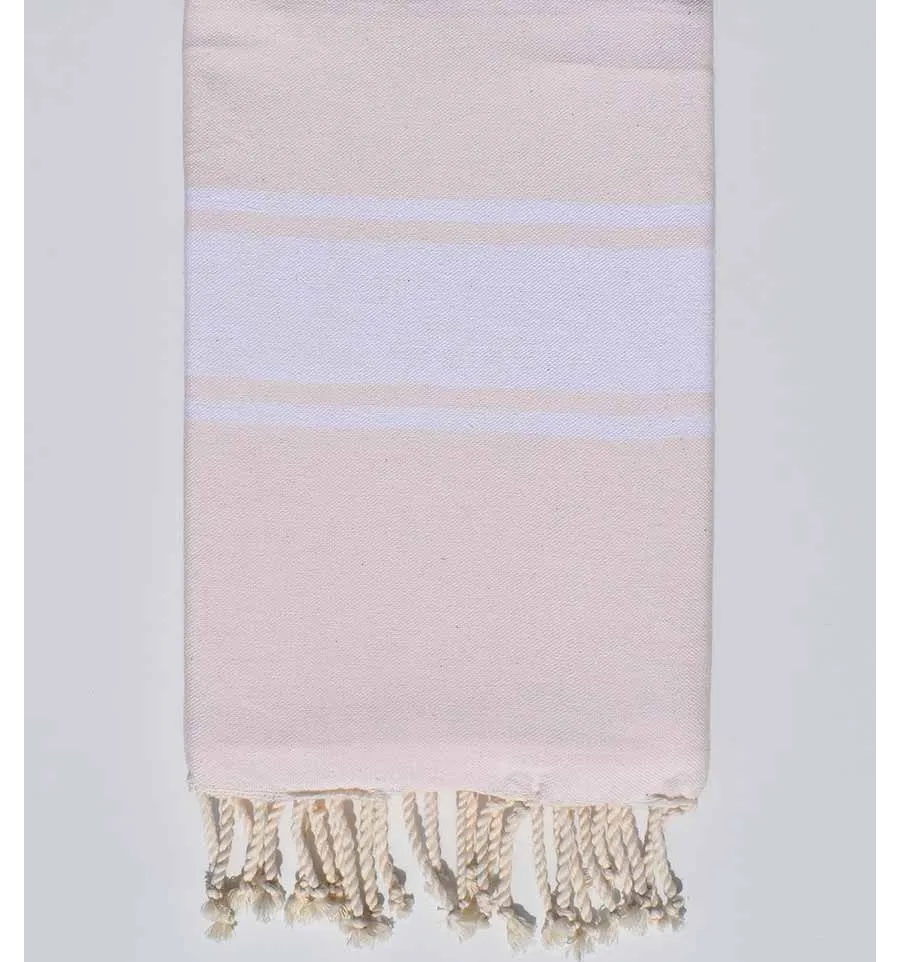 Fouta piatta rosa confetto chiaro Fouta Tunisia - 1