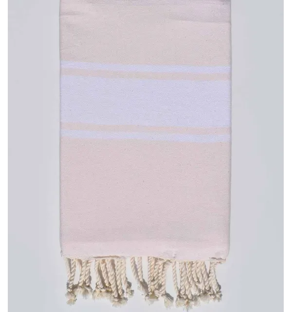 Fouta piatta rosa confetto chiaro Fouta Tunisia - 1