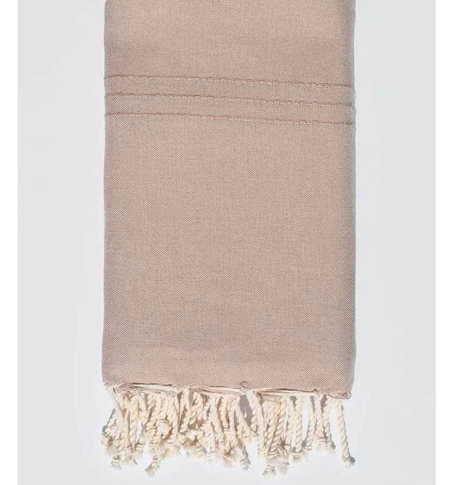 Grande telo mare beige tortora chiaro 1,5 m*2,5 m Fouta Tunisia - 1