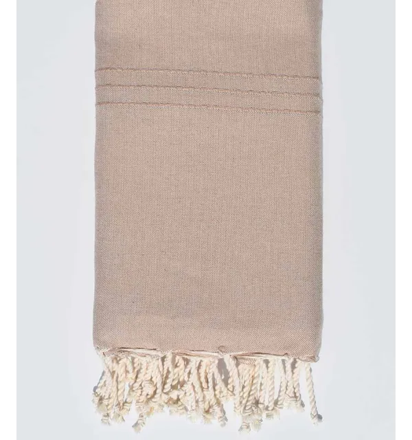 Grande telo mare beige tortora chiaro 1,5 m*2,5 m Fouta Tunisia - 1