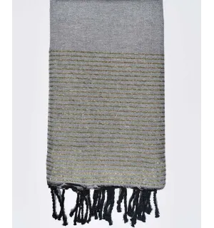 Copridivano grigio topo con lurex dorato Fouta Tunisia - 1