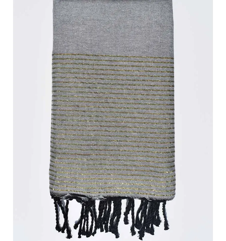 Copridivano grigio topo con lurex dorato Fouta Tunisia - 1