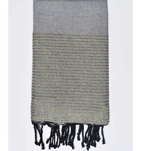 Copridivano grigio topo con lurex dorato Fouta Tunisia - 1