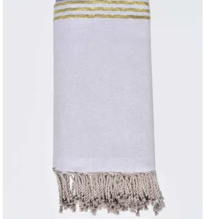 Copridivano grigio perla con lurex dorato Fouta Tunisia - 1