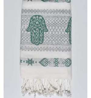 Fouta khomsa verde primavera scuro  2