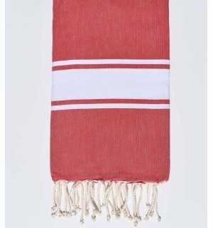 Telo mare piatta rosso scuro Fouta Tunisia - 1