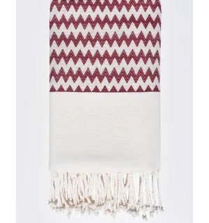 Fouta zigzag Bordeaux Fouta Tunisia - 3