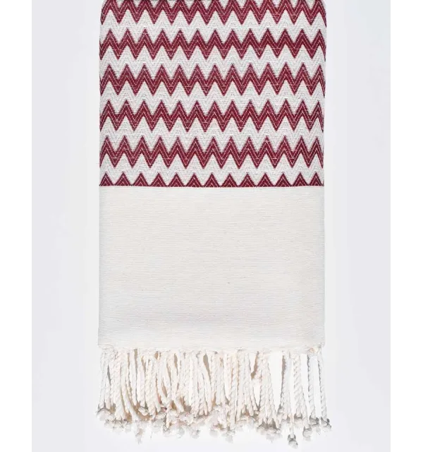 Fouta zigzag Bordeaux Fouta Tunisia - 3