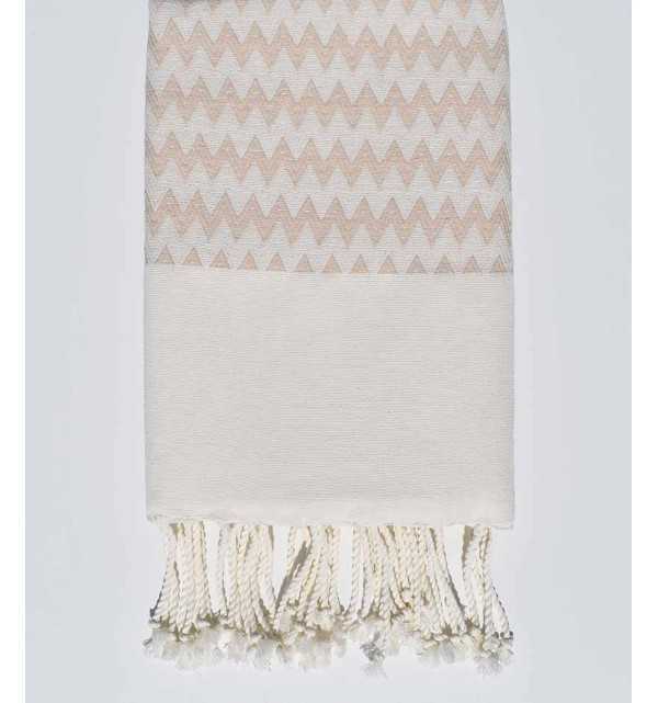 Fouta zigzag greige Fouta Tunisia - 2