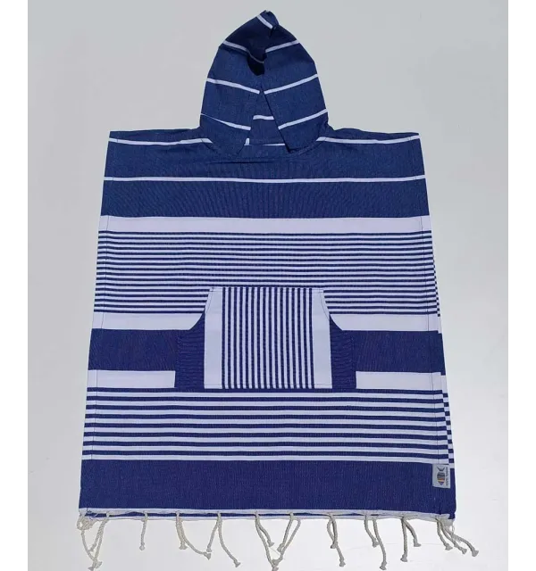 Poncho mare blu per bambini Fouta Tunisia - 1