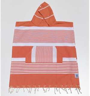 Poncho mare per bambini arancione Fouta Tunisia - 1