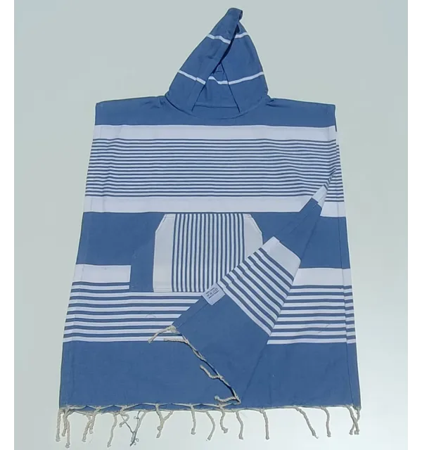 Poncho mare per bambini blu pastello Fouta Tunisia - 2