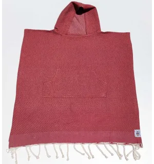 Poncho mare per bambini rosso terracotta Fouta Tunisia - 1