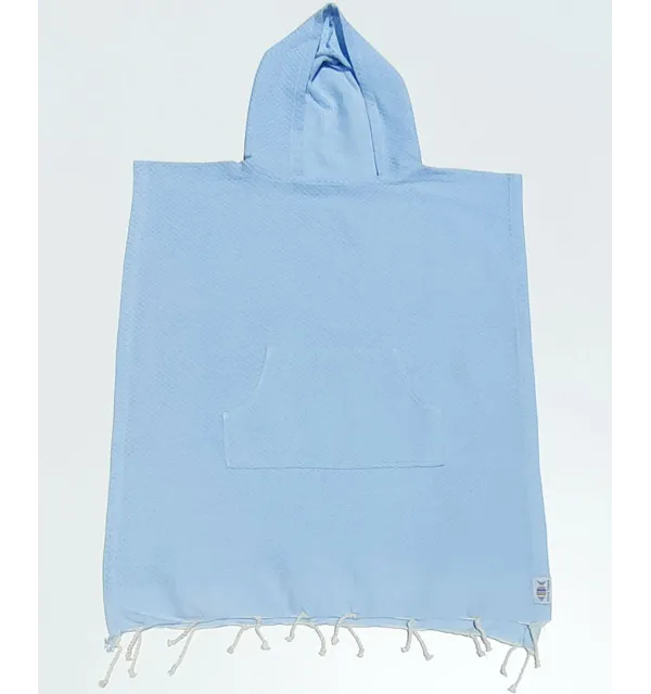 Poncho mare per bambini celeste Fouta Tunisia - 1