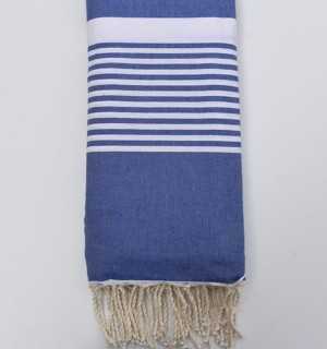 Grande telo mare blu denim Fouta Tunisia - 2